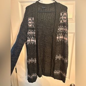 Torrid size 1 long cardigan. Gray and pink